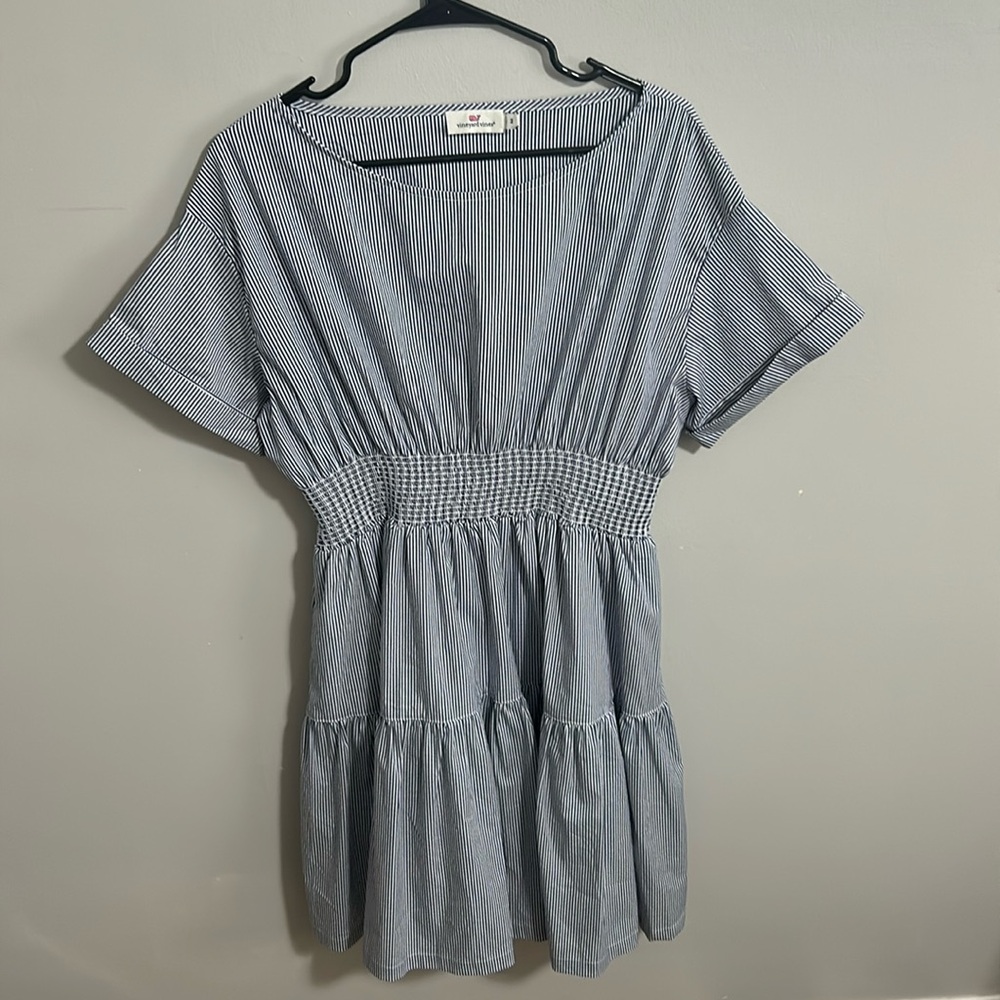 Vineyard Vines Striped Smocked Waist Dress